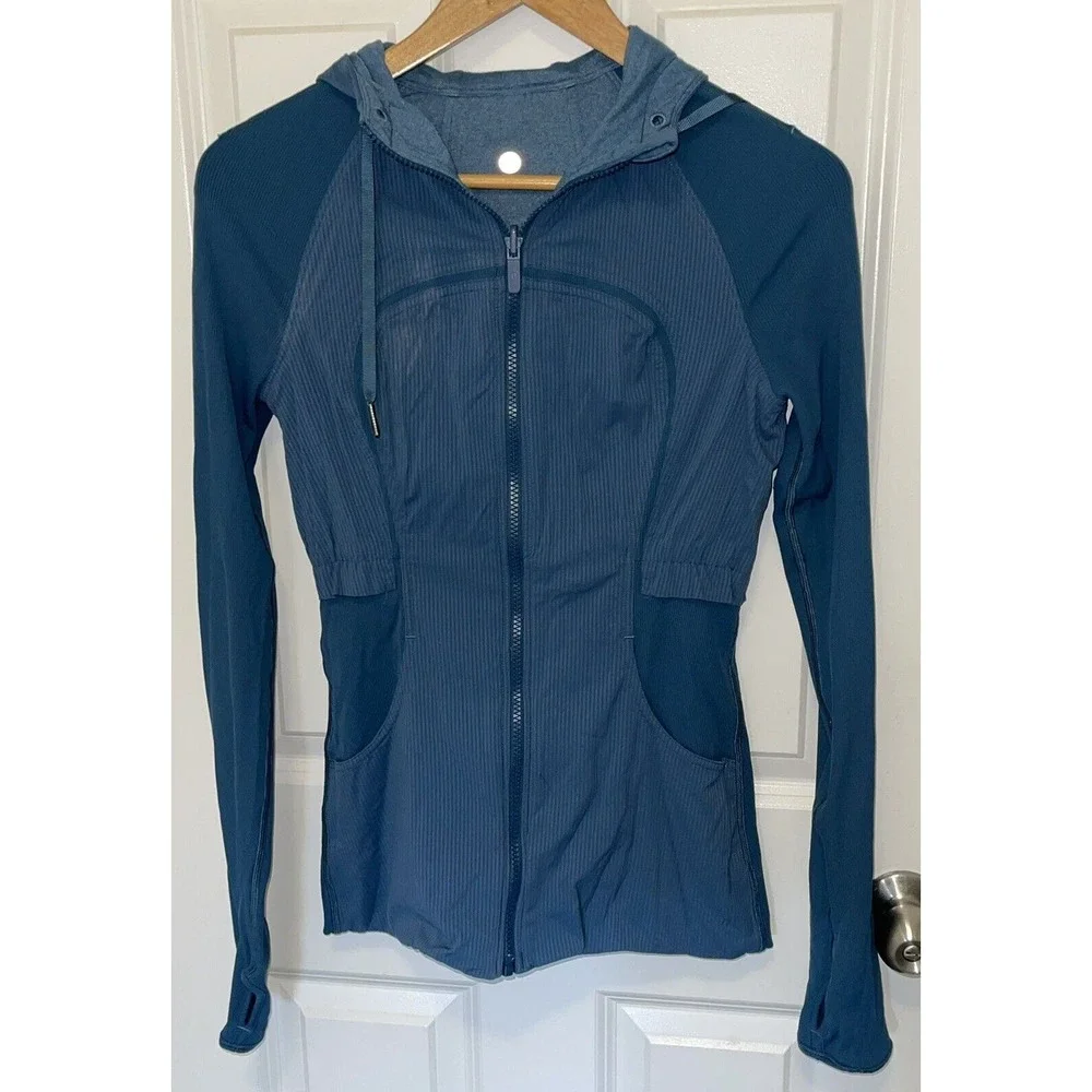 Women's Lululemon Athletic Reversible Stretch Full Zip Hoodie‎ Teal Green Small